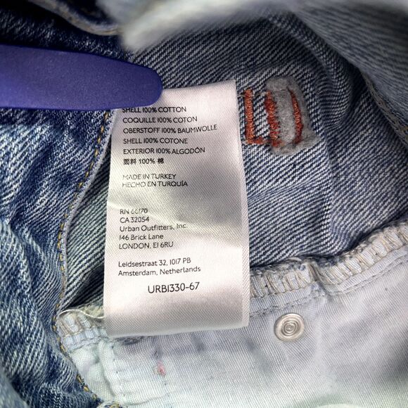 BDG Urban Outfitters Tan High Rise Baggy Jean Tag Size 25 Blue Light Wash Skater - Picture 10 of 14